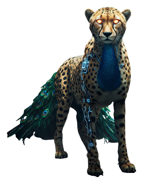The RLM Cheetah — Redefine Logic Media's totem for development